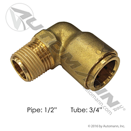 Brass PLC Male Elbow 3/4 X 1/2in