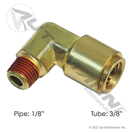 Brass PLC Male Elbow 3/8 X 1/8in