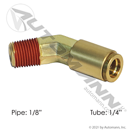 Brass PLC 45 Deg NS Elbow 1/4 X 1/8in