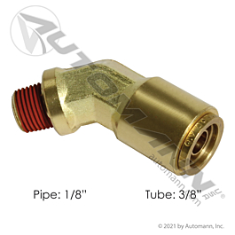 Brass PLC 45 Deg NS Elbow 3/8 X 1/8in