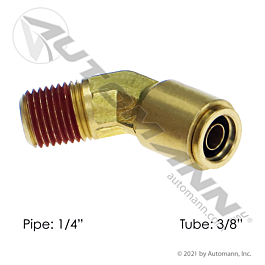 Brass PLC 45 Deg NS Elbow 3/8 X 1/4in
