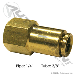 177.13B666B - Brass PLC Female Connector 3/8 X1/4in