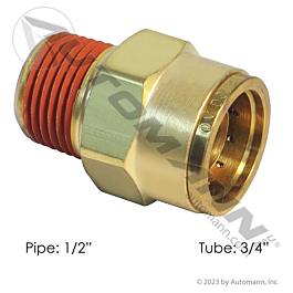 177.13B6812D - Brass PLC Male Connector 3/4 X 1/2in