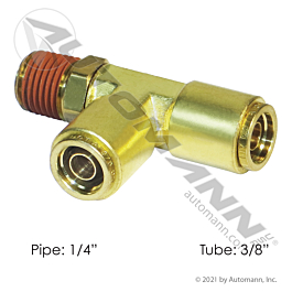 177.13B716B - Brass PLC SWL Male Run Tee 3/8 X 1/4in