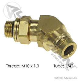 177.13B744M10 - Brass PLC 45 Deg Male Elbow 1/4 x M10