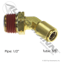 177.13B746D - Brass PLC 45 Deg Male Elbow 3/8 X 1/2in