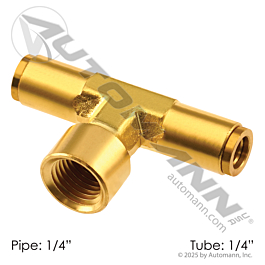 177.13B784B - Brass PLC FM Branch Tee 1/4 X 1/4in