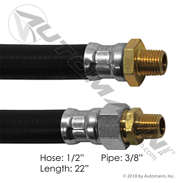 177.7822 - Air Hose Assy 1/2IDx3/8NPTx22IN