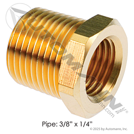 177.9110CB - Brass Reducer Bushing 3/8 NPT x 1/4 NPT