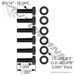 537.1106 - Hub Cap Hardware Kit-6 Bolt