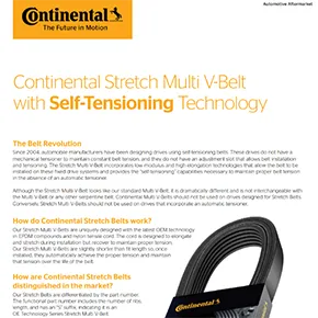 ContiTech | Aftermarket Stretch Multi V-Belt Technical Bulletin