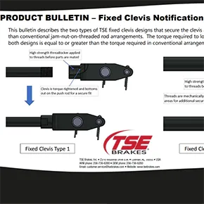 TSE Brakes | Fixed Clevis Notification Product Bulletin