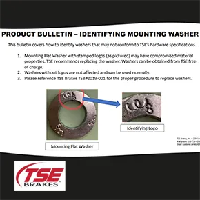 TSE Brakes | Identifying Mounting Washer Product Bulletin