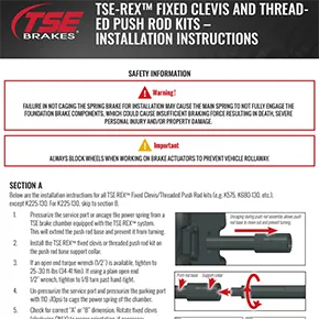 TSE Brakes | TSE-REX Push Rod Kits Installation Instructions