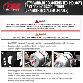 TSE Brakes | VCT (Variable Clocking Technology) Re-Clocking Instructions