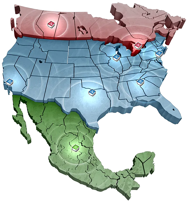 Map of Automann Distribution Centers
